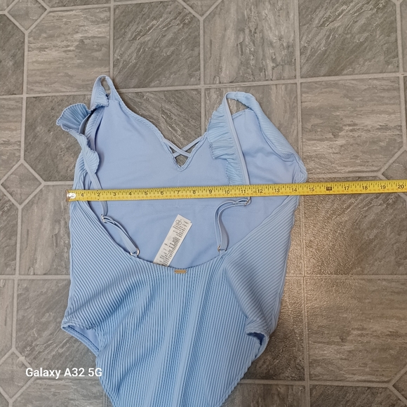 Hollister Blue Bikini Swimsuit With V-Neck and Bow Straps Size M - Picture 13 of 13